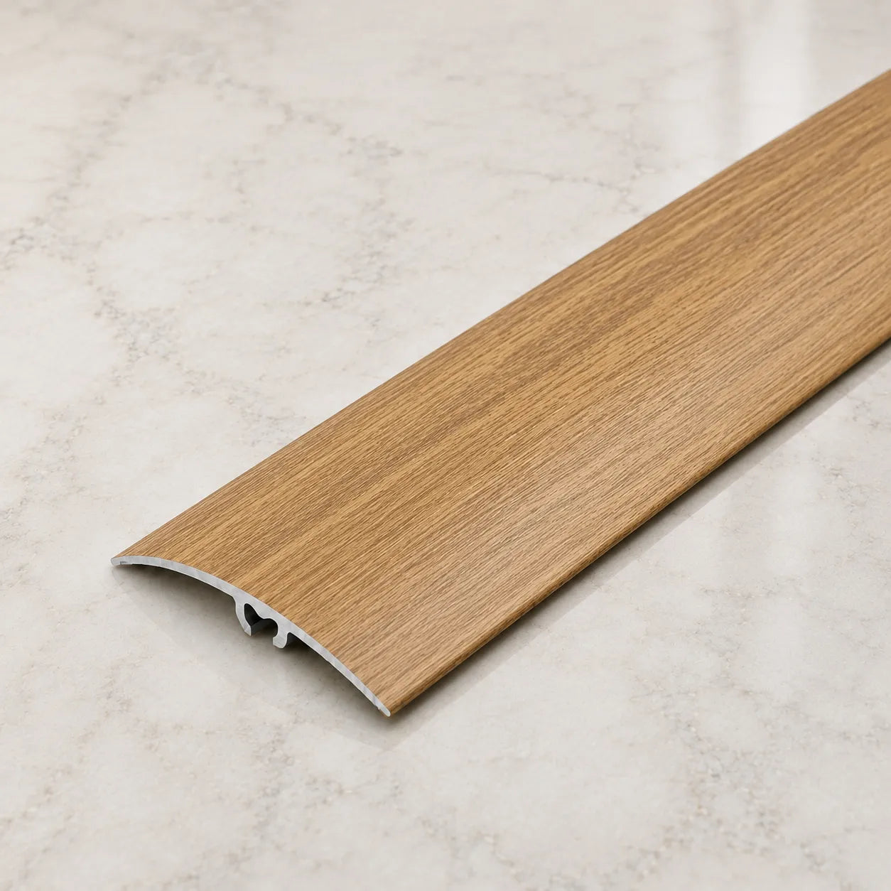50mm Wood Effect Aluminium Door Threshold Strip in Amber Oak